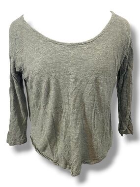Madewell Olive Green Scoop Neck Long-Sleeve Tee